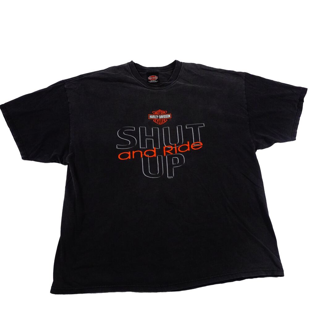 Harley Davidson Vintage Fade Shut Up and Ride Pierre SD Made in USA T Shirt 3XL